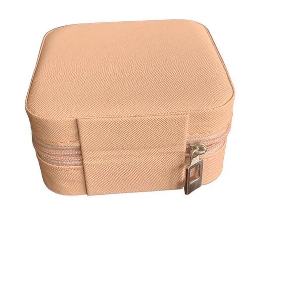 Personalized Vegan Leather Travel Jewelry Case, Bridesmaid  15 Pink Travel Jewelry Cases, Vegan Leather Bridesmaid Gift Box Set